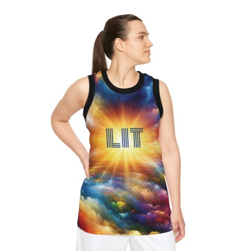 Unisex Basketball Jersey Broadcasts Positivity with the Word Lit - Image 3